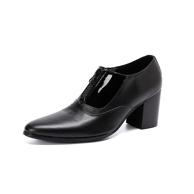 

Dress Shoes 2021Luxury 6cm Men's High Heels Italy Style Fashion Casual Party Elegant Pointed Wedding Groom, Black