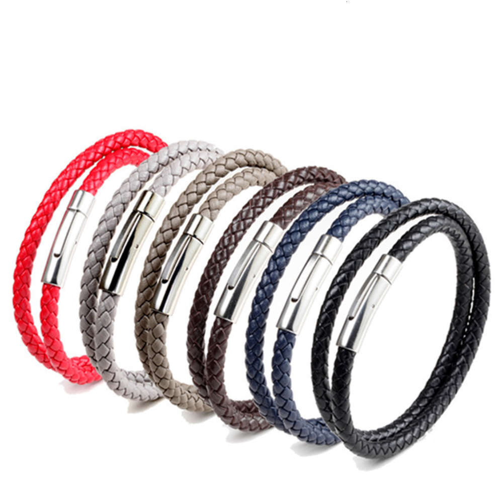

,bracelet Leather Handmade titanium steel bracelet leather braided personalized Bracelet Stainless Steel Rope, Golden;silver