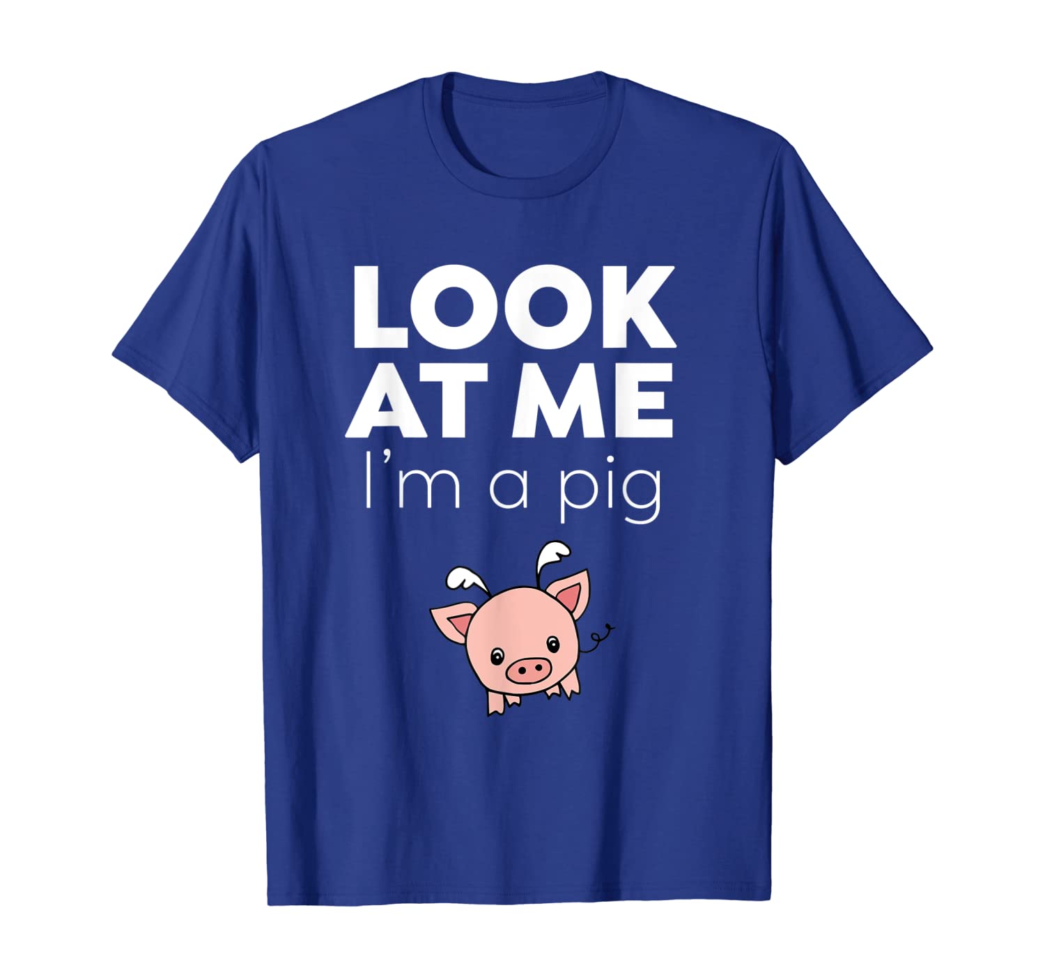 

look at me i'm a pig - funny t-shirt, White;black
