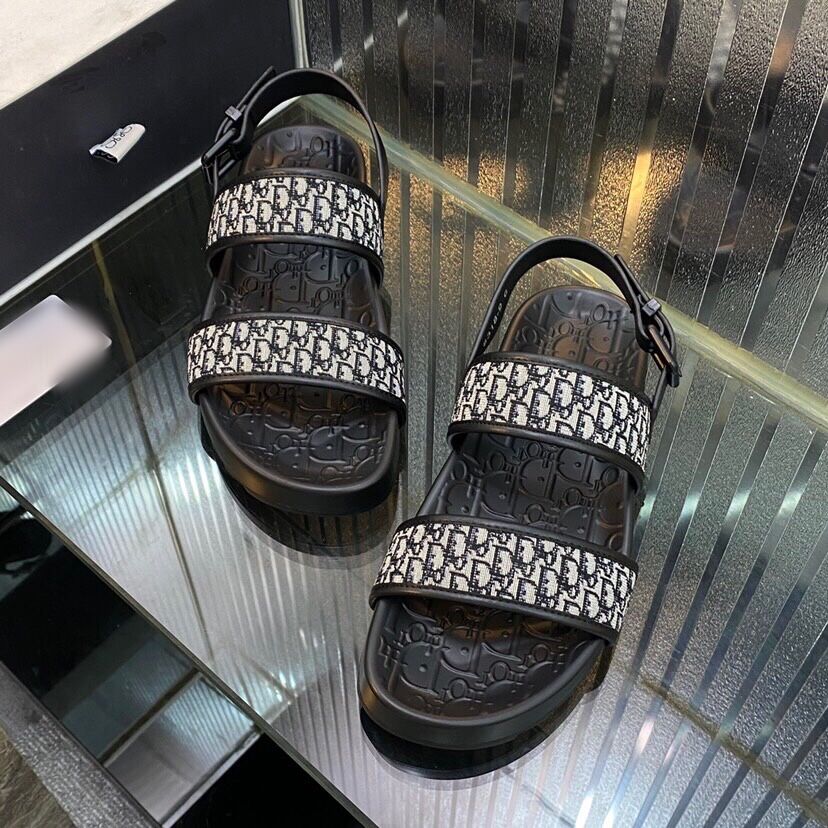 

Top men sandals full letter leather fashion luxury flat mens casual sandal, Black