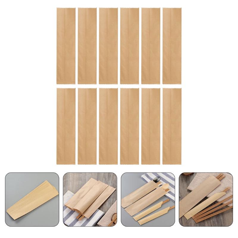

Gift Wrap 200pcs Convenient Tableware Storage Bag Kraft Paper Packaging
