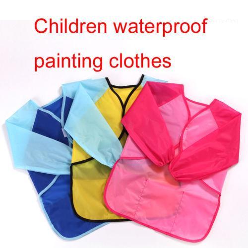 

Aprons Waterproof Art Smock Long Sleeve Kids Painting Shirt Paint Apron Girl Boy School