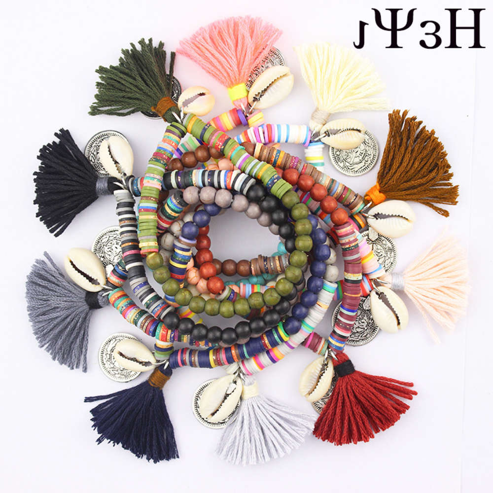 

Hand catenary Best selling characteristic shell Coin Bracelet with various colors, Black