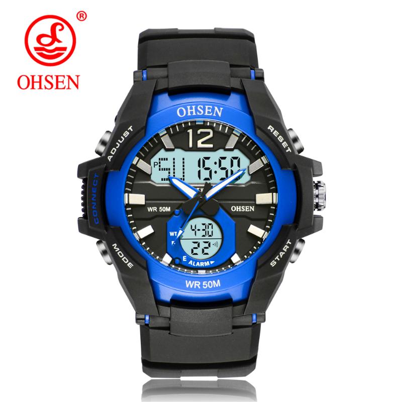 

Wristwatches Men Watches OHSEN Sport Watch Waterproof 50M Wristwatch Relogio Masculino Militar AD1901 Men's Clock Digital Military Army, Slivery;brown