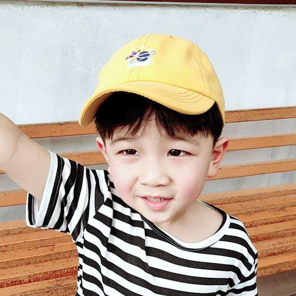 

Children's baseball cap girl spring and autumn Korean CAP baby boy sunscreen letter hat fashion, Yellow