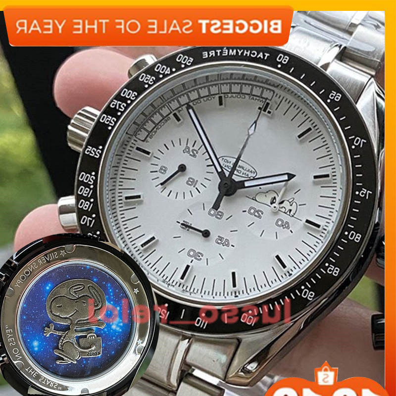 

High Quality Men Mens Luxury\rWatch Ceramic Bezel Snoopy Chronograph VK Quarz Movement Master\rFabric james bond 007 Watches montre de luxe, Slivery;brown