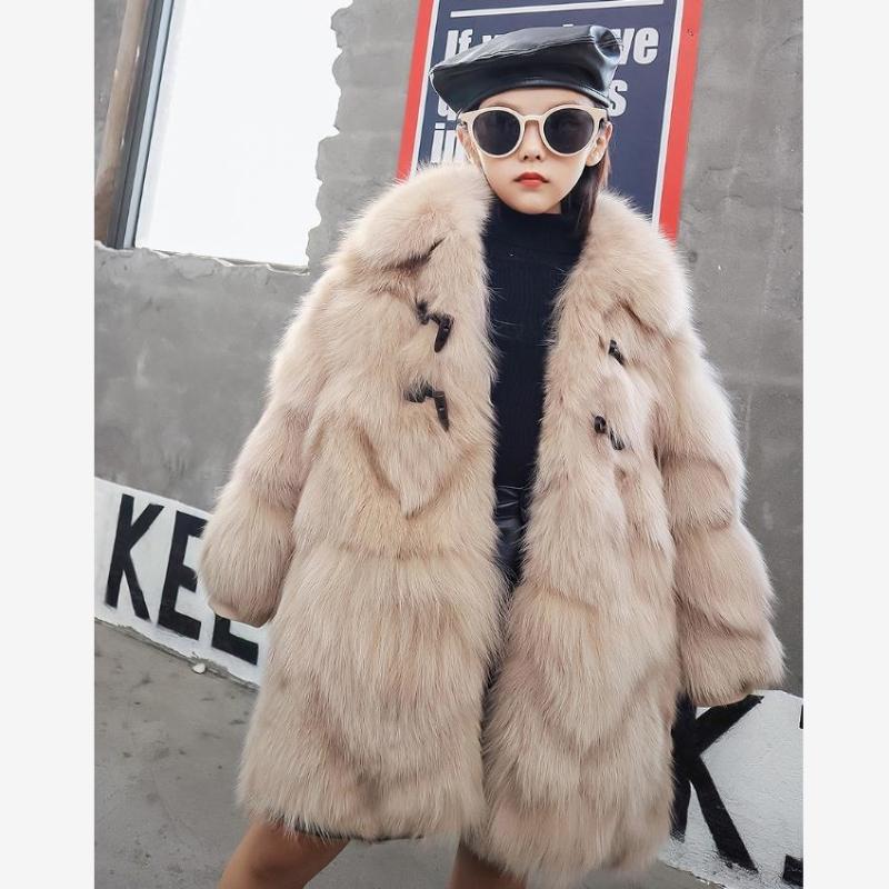 

Jackets Winter Overalls Children Real Natural Fur Coat Thicker Warm Overcoat Kids Genuine Jacket Clothing For Girl Boy Y3710, Blue;gray