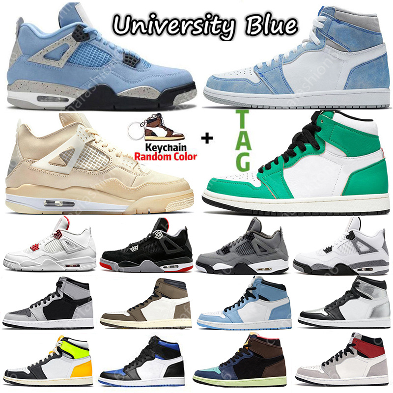 

2021 Classic Sail University Blue 1s 4s Mens Basketball Shoes Hyper Royal Shadow 2.0 Silver Toe Dark Mocha 1 women Sports sneakers