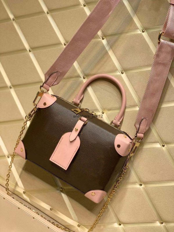 

M45531 M45393 PETITE MALLE SOUPLE BAG women tote bag Full leather embossed round box black hands purses classic brown flower hand