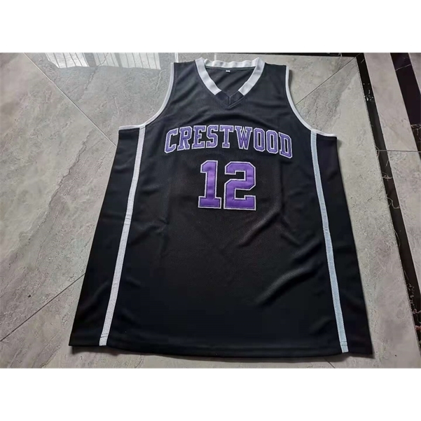 

001rare Basketball Jersey Men Youth women Vintage 12 Ja Morant Crestwood High School Size S-5XL custom any name or number, Black men s-4xl