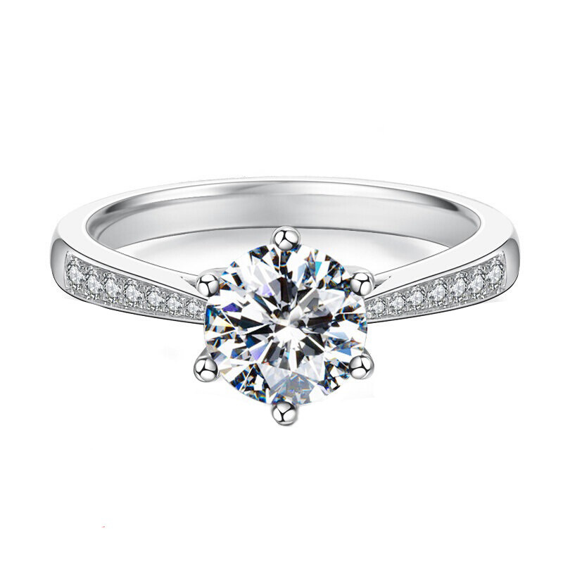 

Moissanite diamond Ring Women Bridal Engagement wedding rings Fashion jewery gift will and sandy, Golden;silver