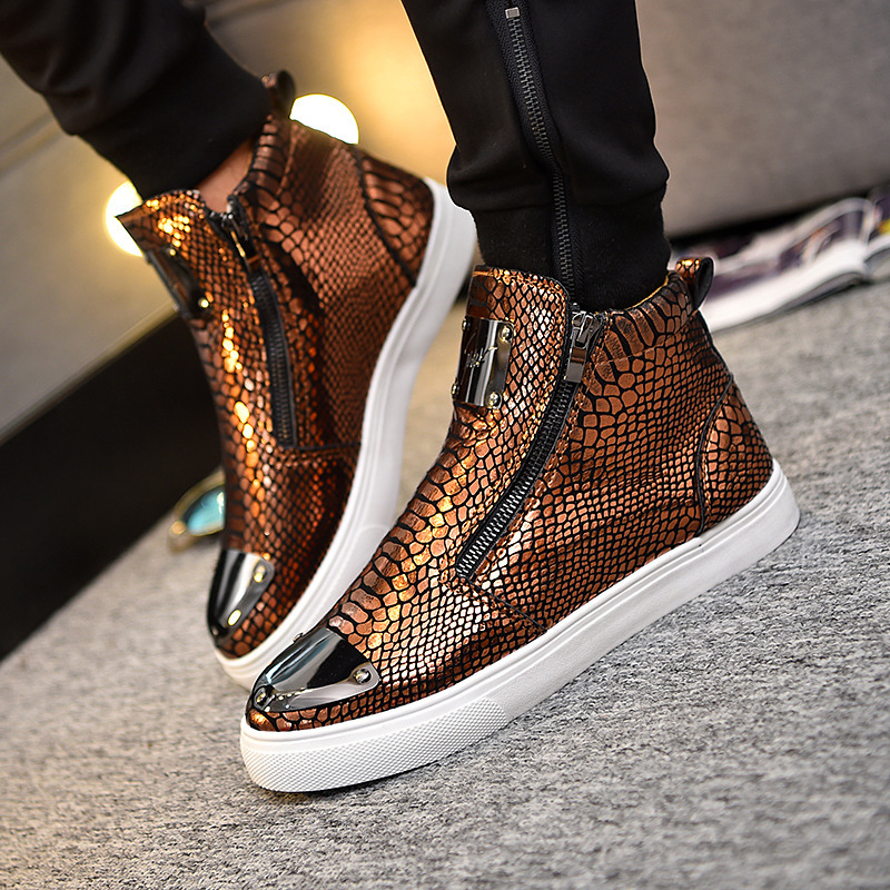 

Snakeskin pattern shoes sneakers for men 39-46 1215, Silver