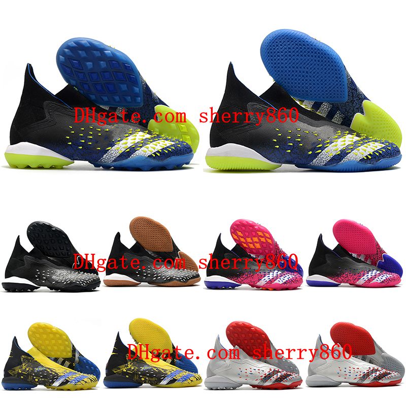 

2021 mens soccer shoes PREDATOR FREAK + TF IC cleats Indoor Turf football boots scarpe calcio Training Fashion Footwear, As picture 3
