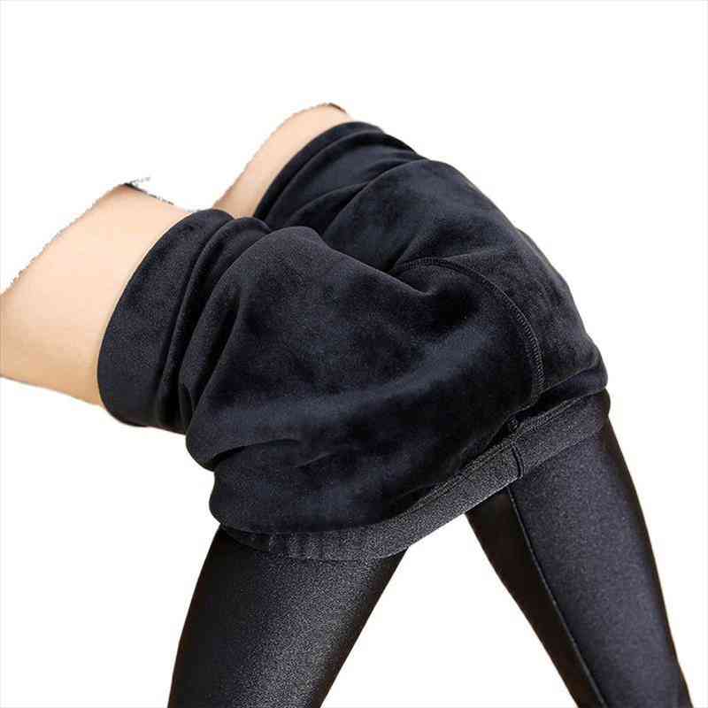 

thick velvet fitness autumn winter womens leggings warm black street outer wear  thermal casual solid pants