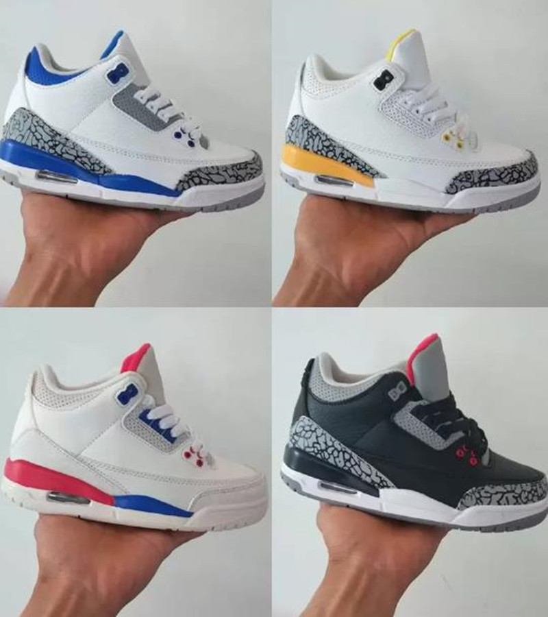 

Jumpman 3 Youth Basketball Low Top Shoes Designers Racer Blue Black Cement Red Court Purple UNC JTH Katrina Laser Orange Cool Grey Toddlers 3s III Casual Sneaakers, Freight post;don