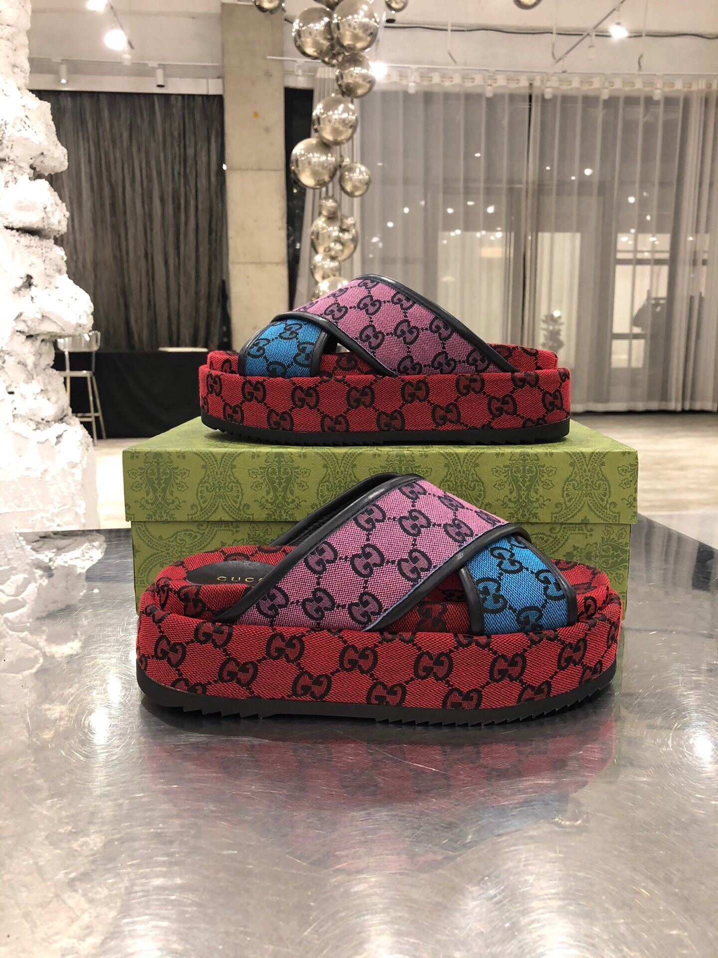 

Top fashion women designer slippers 5.5cm heel platform womens slides casual luxury letter slide, Black