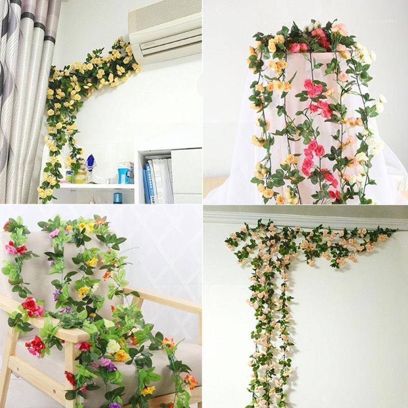 

Decorative Flowers & Wreaths 2.2 M Artificial Rose Vines Hanging For Romantic Wedding Arch Home Front Door Lintel Swag Party Garden Decor Z3