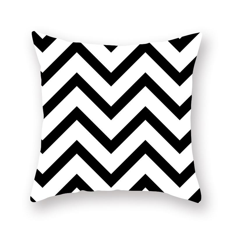 

Cushion/Decorative Pillow Black And White Decorative Geometric Cushion Covers Pillowcase For Sofa Polyester 45*45 Throw 10040