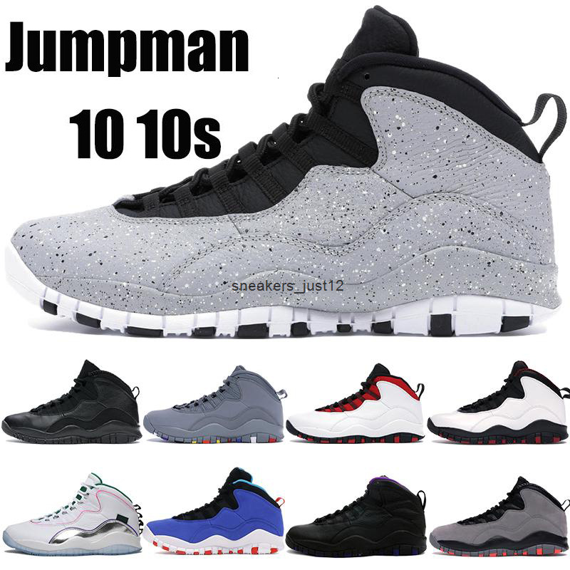 

New Men 10 10s Basketball Shoes Jumpman Seattle Wings streel Powder Trainers Cool grey Drake OVO black white Tinker Chicago Sneakers