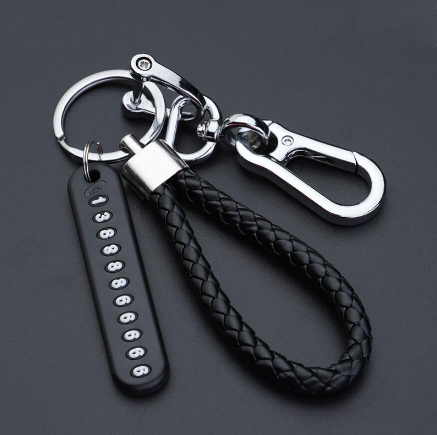 

Anti-lost Key Chains Stainless Steel Car Keychain Holder Phone Number Card Keyring For Party Gift Fashion Jewelry Accessories 10 styles choose