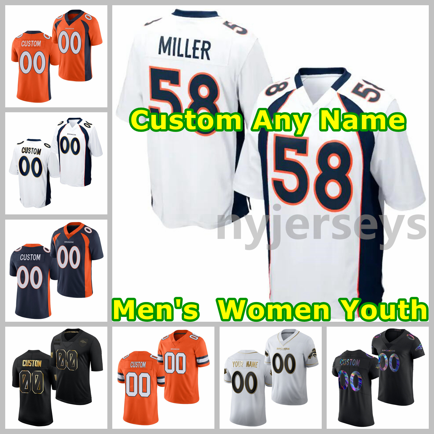 

2021 Broncos American Football Jerseys Jerry 10 Jeudy Jersey Von 58 Miller Justin 31 Simmons Drew 3 Lock Phillip 30 Lindsay Wes 83 Welker John 7 Elway Custom Stitched, As photo