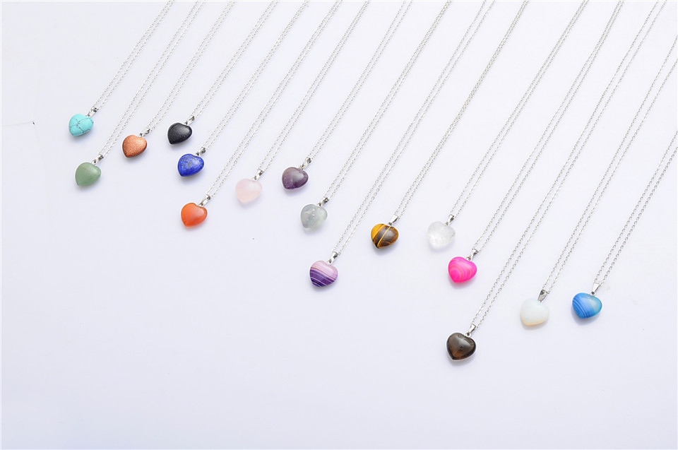 

Natural Stone Handmake Love Charms Original Stone Peach Heart Pendant Jade Heart-shaped Small Dangle For Jewerly Making Women Gift