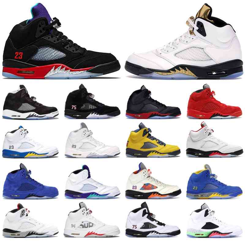

2021 Jumpman 5 5s Basketball Shoes 5 5s Fire Red Alternate Grape What the Olympic Oregon White Cement Mens Trainers Athletic Sports Sneakers