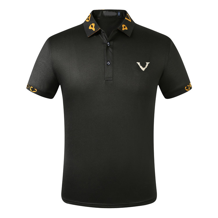 

2021 summer Europe mens classical polo tshirts High Quality screw Cotton POLOs Lapel t shirt Large Edition designer Casual t-shirt M