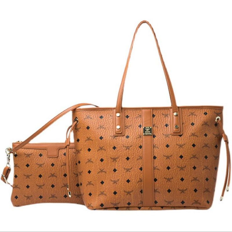 

Handbag with small pouch 2021 woman bag leather handbag Designer Bags woman book tote bag designer handbags backpack women beach bag clutch purse, Brown