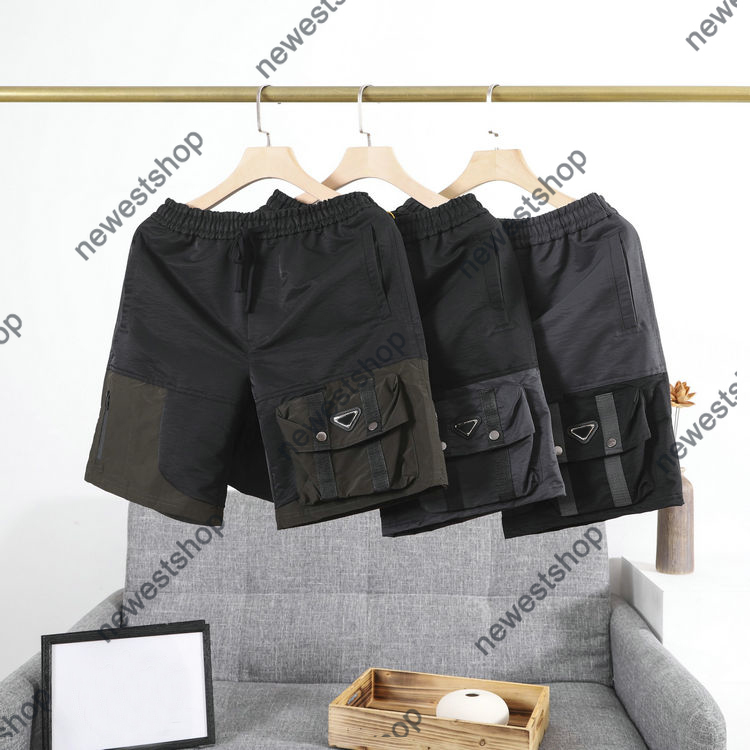 

21ss Mens designer Shorts pants letter triangle pocket prin shorts Spring summer Men Webbing Pant Casual letters Trousers Wedding black