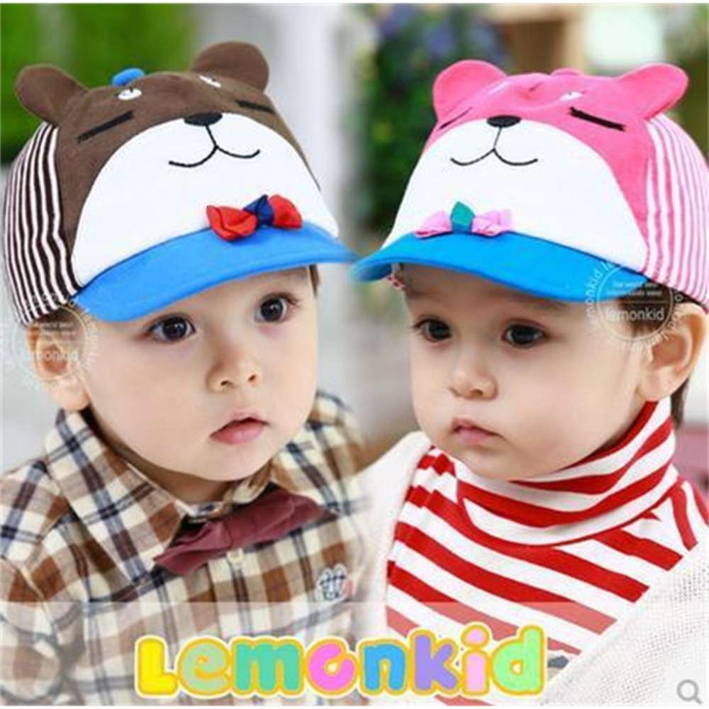 

South Korea spring BABY HAT BASEBALL CAP baby cap children's flat hat, Yellow