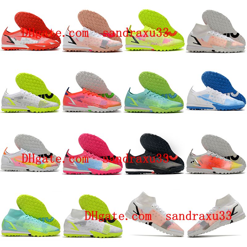 

2021 arrival mens soccer Shoes Mercurial Superfly 9 Elite TF 14 Cleats Turf Football Boots Neymar Cristiano Ronaldo CR7 scarpe da calcio, As picture 14