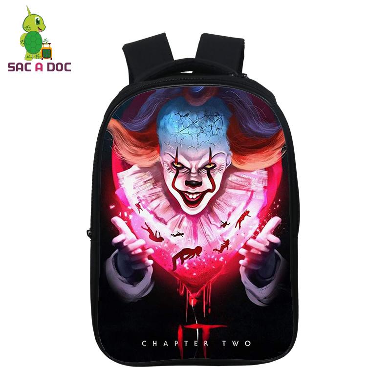 

Backpack IT Horror Movie Clown Backpacks School Bags For Teenage Girls Boys 14.5 Inch Kids Travel Shoulder Korean Small, 22