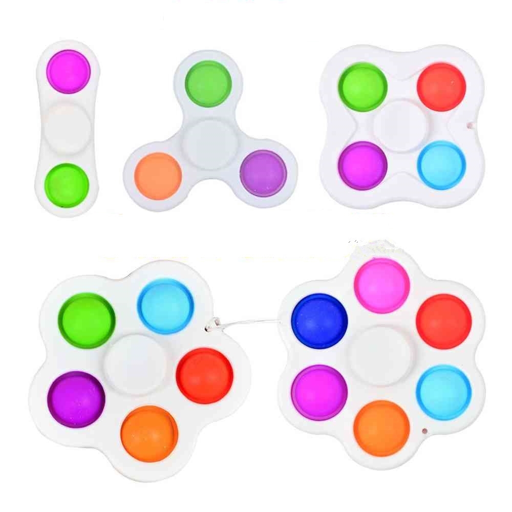 

Fidget Toy Push Bubble Poppers Sensory Toys Simple Stress Relief Reliver Silicone Decompression Fingertip Top Keychain H419N92