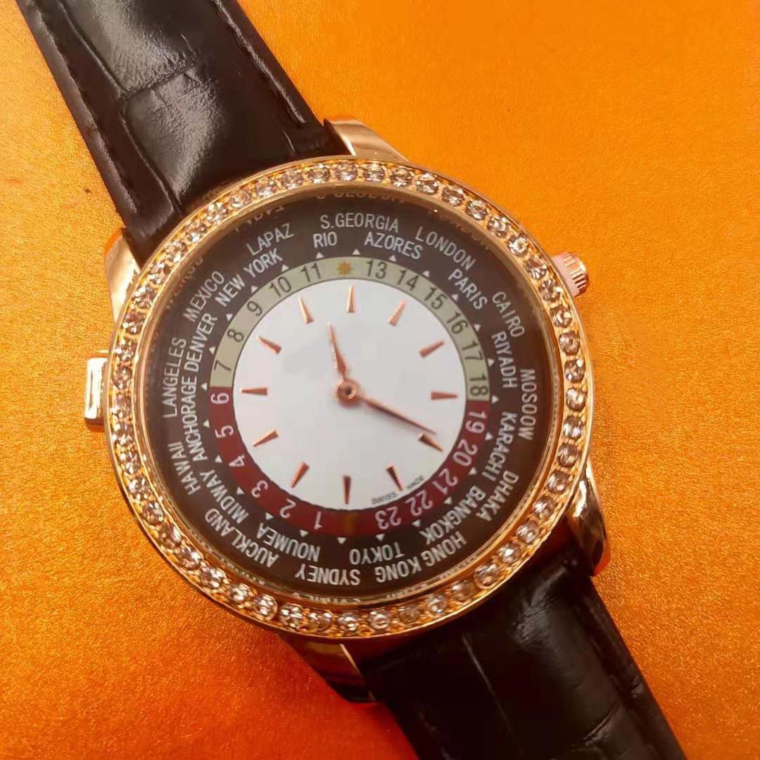 

Luxury new fashion leather diamond waterproof top gift watch brand ladies watch with original box quartz watch wholesale02, Slivery;brown