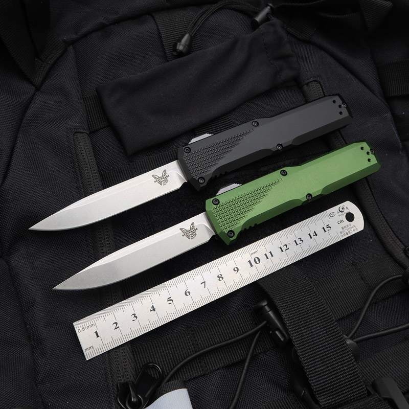 

Benchmade 4600 High quality Automatic knife T6061 Aluminum Alloy folding S30V Stone Wash Blade Military Tactical Survival gear straight out OTF knives