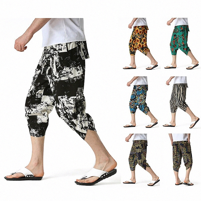 Men's Casual Harem Drawstring Elastic Waist Calf-Length Pants Casual Daily Micro-elastic Graphic Breathable Lightweight Mid Waist 1 2 3 4 5 S M