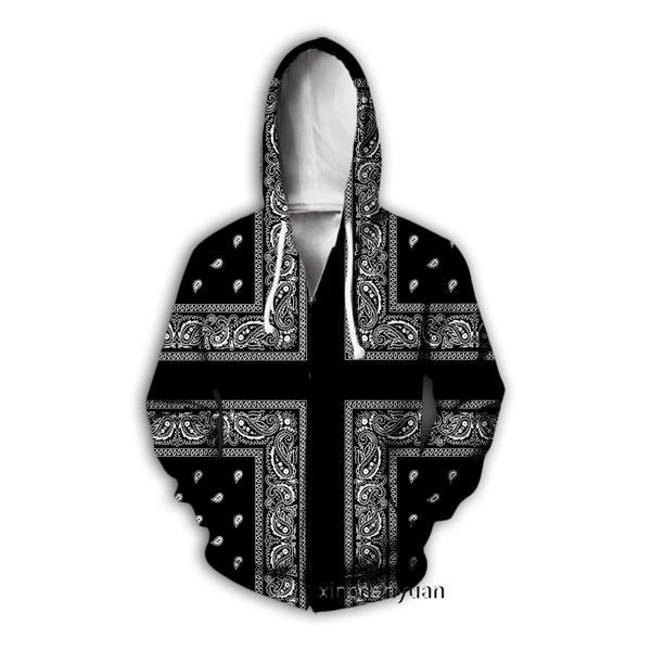

Men' Hoodies & Sweatshirts Blood Gang Bandana 3D Print Causal Clothing Fashion Men Women Zipper Plus Size -7XL Harajuku Man, Black