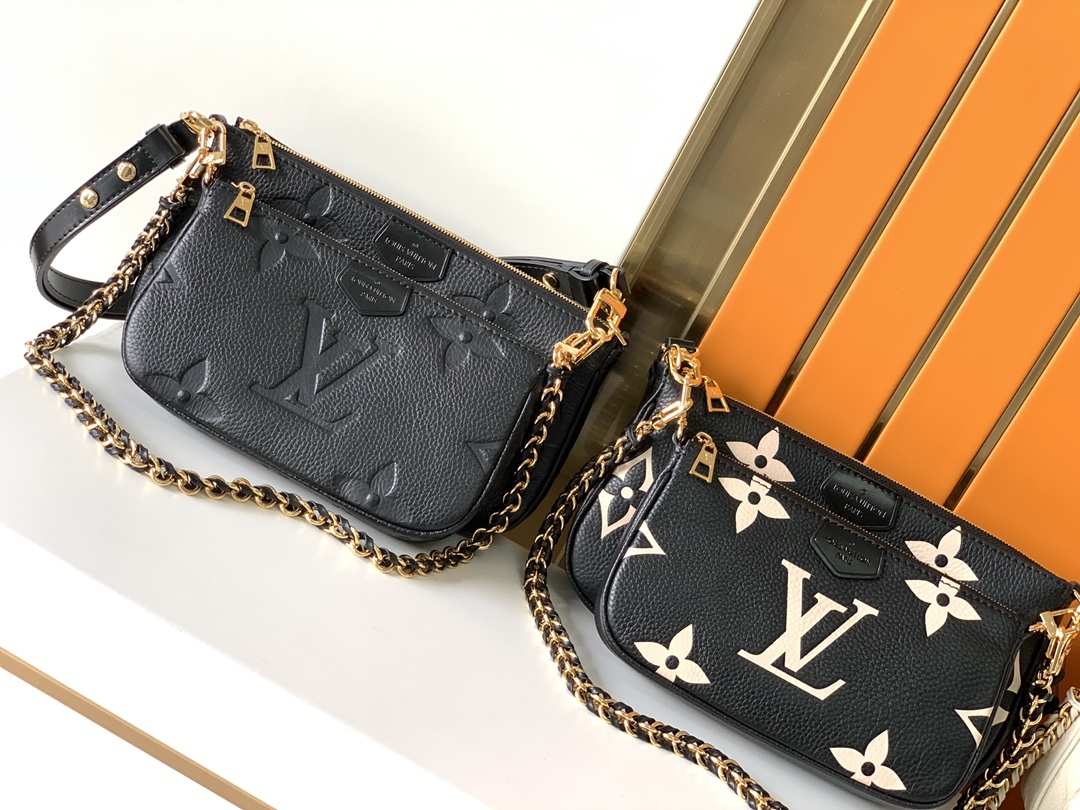

Louis Vuitton Top quality woman luxurys designers crossbody bags wallet backpack handbags purses card holder bag shoulder tote mini 2-piece set, Black embossing