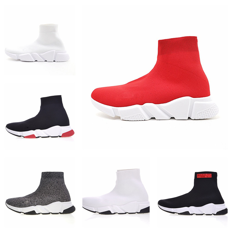 

2021 Speed Trainer Black white Red Luxury High Casual Sock Shoes top Quality Cheap Men Women Fashion Paris Designer Sneakers Size 36-45