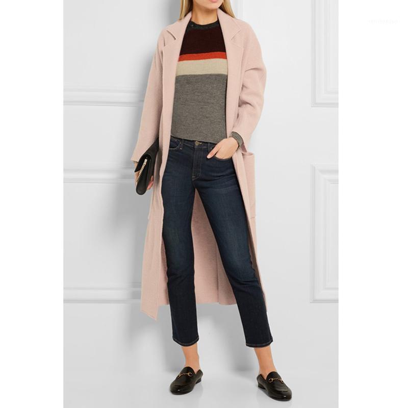 

Women' Wool & Blends Savabien Women Coats And Jackets Winter 2021 Solid Long Sleeve Belted Lapel Warm Woolen Coat Autumn Jacket Female Over, Pink