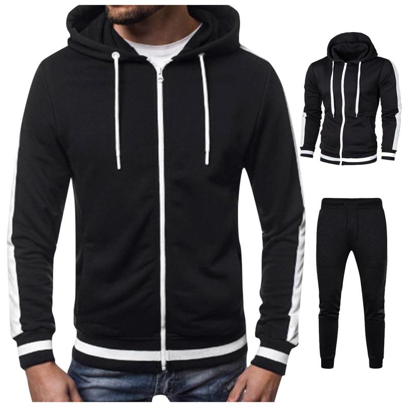 

Men's Tracksuits Two Piece Set Men Sweatshirt Track Suit Long Sleeve Hooded Pant Conjuntos Masculinos Tracksuit Sets Sudaderas, Gray