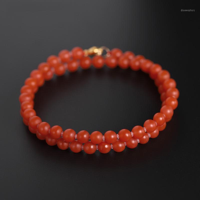 

Gemstones Persimmon South Red Agate Beaded Necklace Female Natural Gift For Mother Chains