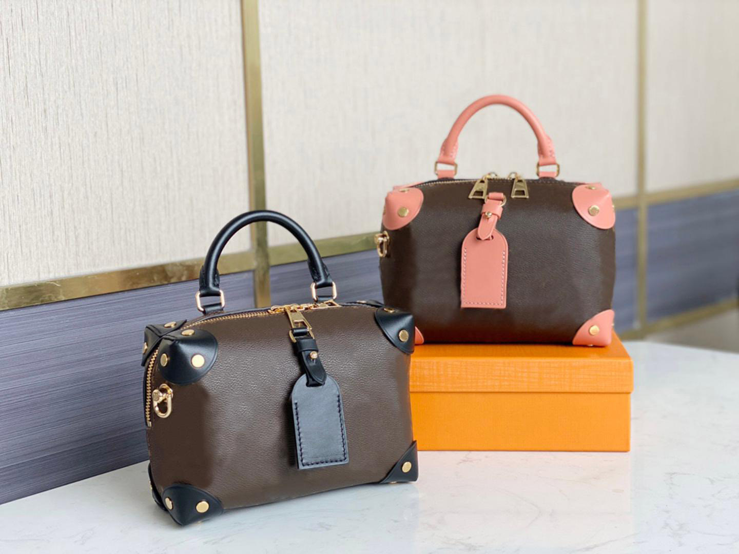 

Fashion handbag luxury women's soft box medieval era messenger bag chain shoulder strap show style 2021, Black brown