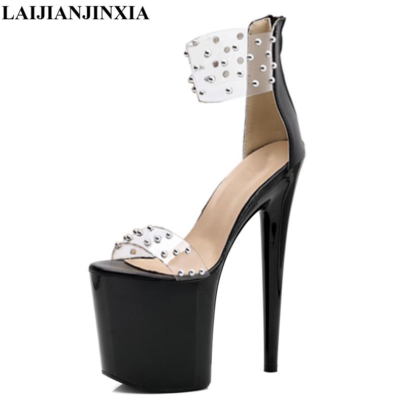 

Dress Shoes LAIJIANJINXIA Fashion Sexy Gladiator 20CM Super High Heel Platforms Pole Dance/Performance/Star/Model Sandals Women's, Black