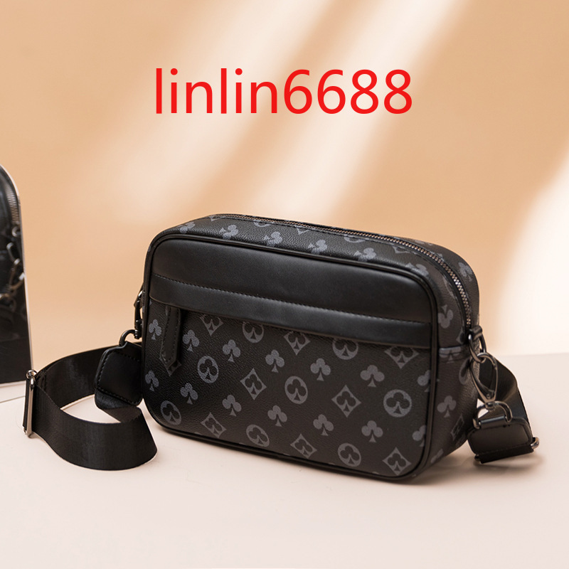 

Top quality Women's & Men's bag Korean fashion small square bags printed tide brand street shoulder bag men's personalized leisure messenger handbags purse wallets, Black flower