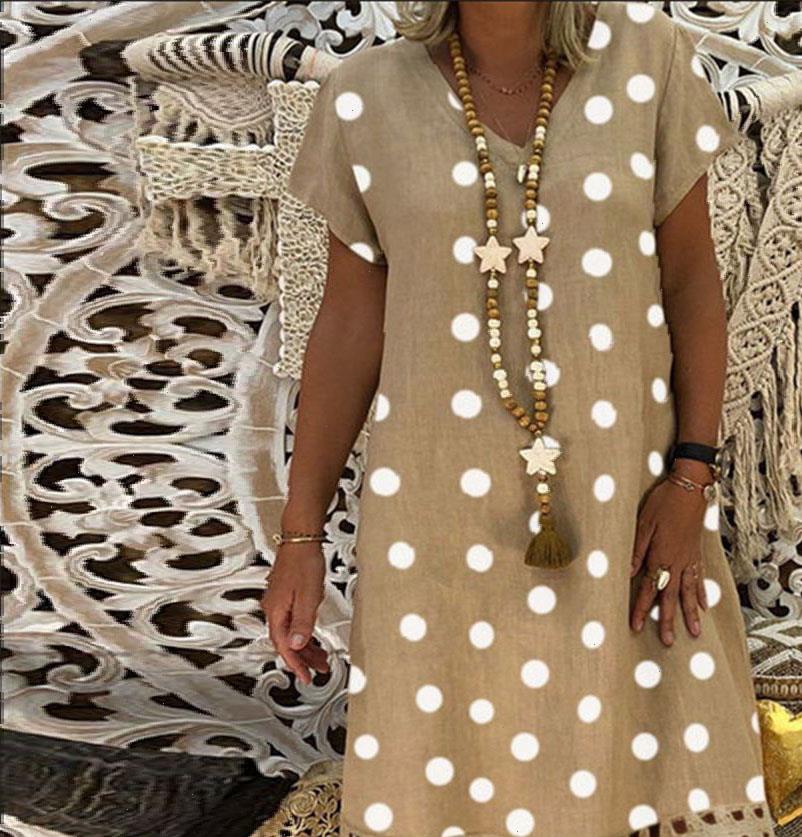 

s womens dress 5xl plus size summer women vintage polka dot short sleeve midi retro printed loose beach casual dresses, Black;gray