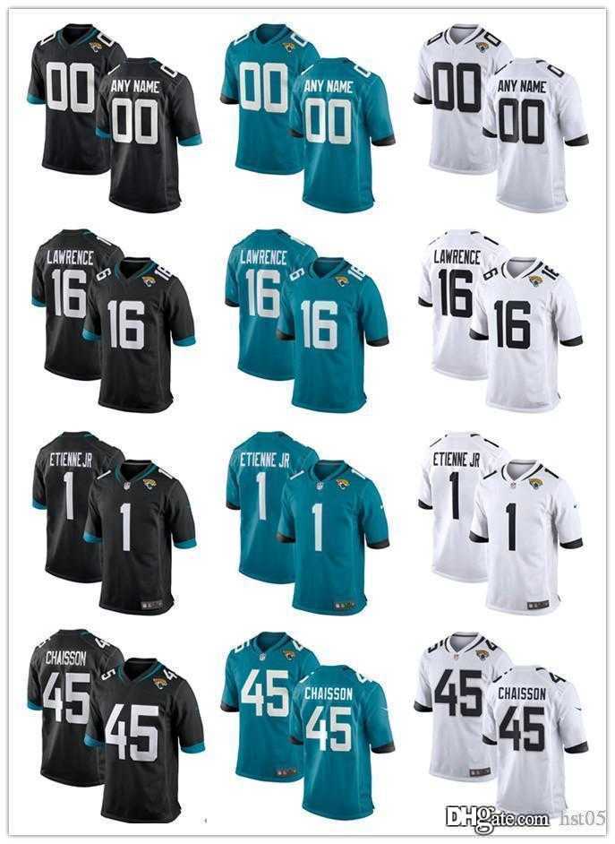 

custom Jacksonville's Jaguars's Jersey 16 Trevor Lawrence 1 Travis Etienne JR 17 D.J. Chark 45 K'Lavon Chaisson Football Jerseys, Color