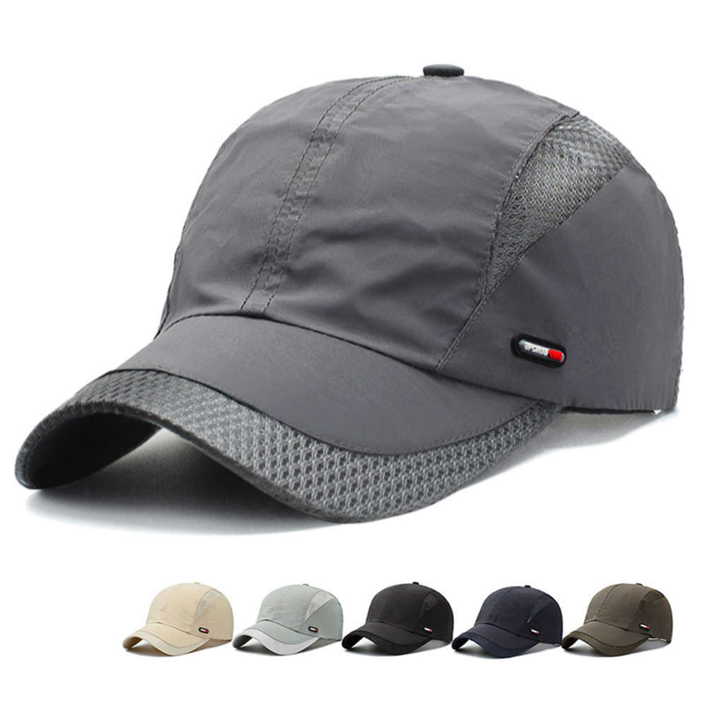 

Hat men's net hat summer quick drying breathable baseball cap outdoor sports thin Korean sun, Blue;gray