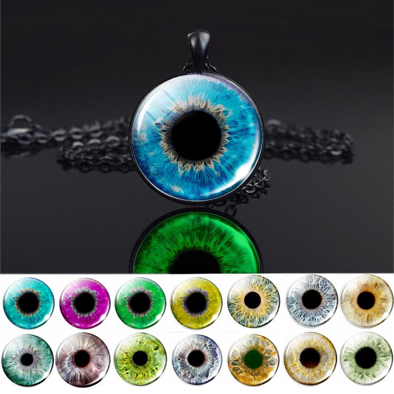 

Pendant Necklaces Luminous Eye Po Keychain Necklace Black Chains For Women Party Vacation Gift Cool Dragon Evil Jewelry